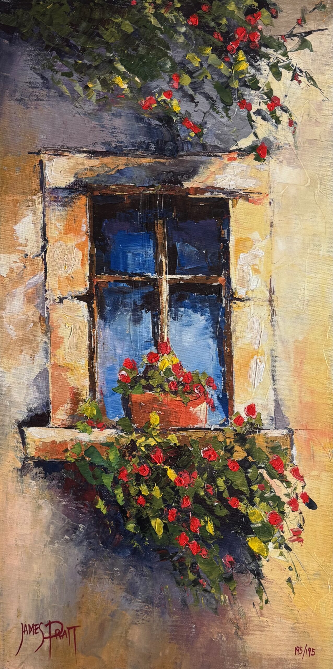 James Pratt TUSCANY WINDOW Hand Signed Limited Edition Giclee on Canvas