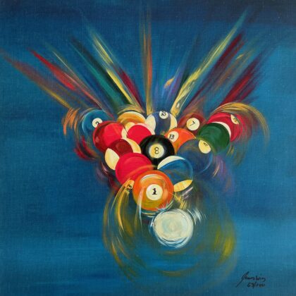 James Wing BREAK Hand Signed Limited Edition Giclee on Canvas Billiard Art