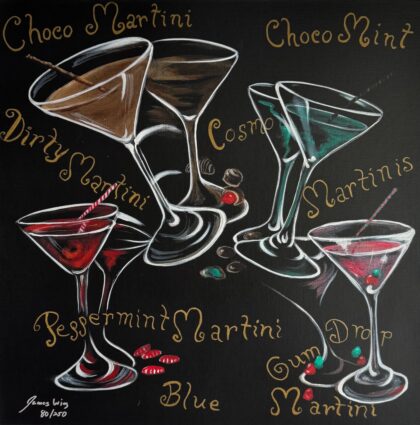 James Wing COSMOPOLITAN MARTINI Hand Signed Limited Edition Giclee on Canvas
