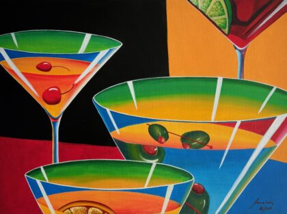 James Wing MULTI MARTINI Hand Signed Limited Edition Giclee on Canvas