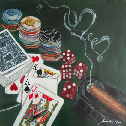 James Wing POKER HAND Hand Signed Limited Edition Giclee on Canvas