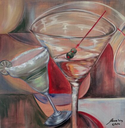 James Wing SALTY MARTINI Hand Signed Limited Edition Giclee on Canvas