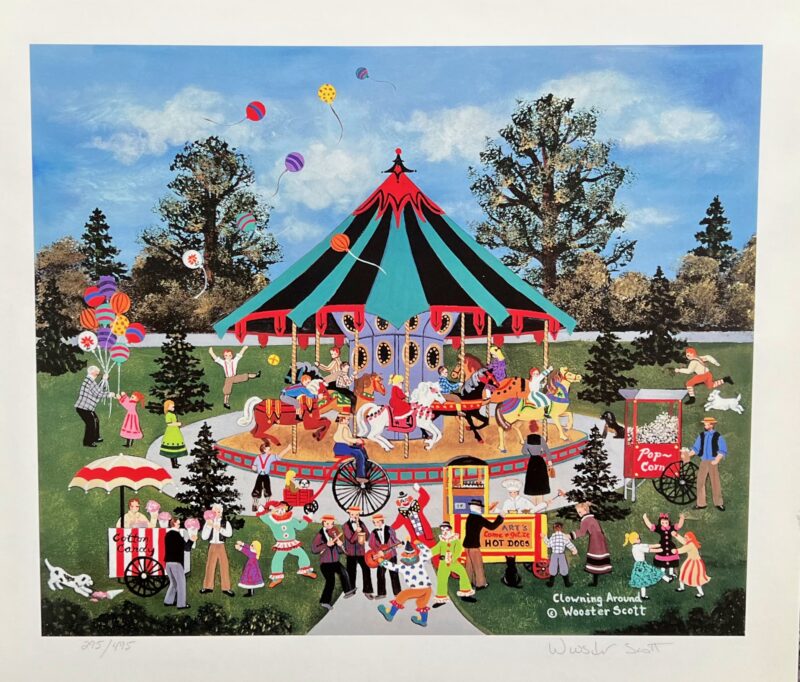 Jane Wooster Scott CLOWNING AROUND Hand Signed Limited Edition Lithograph