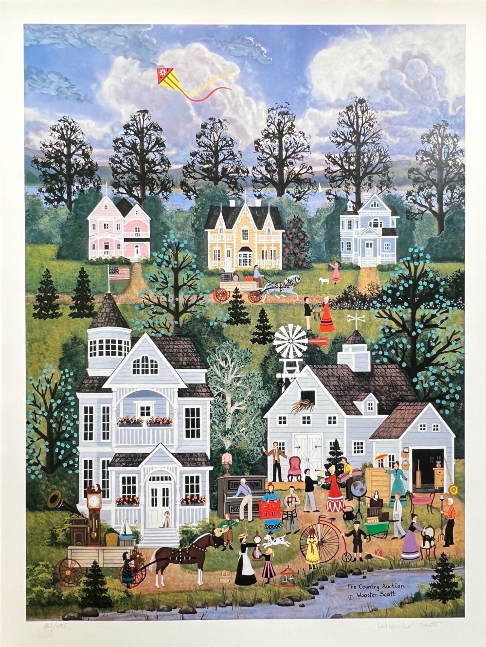 Jane Wooster Scott THE COUNTRY AUCTION Hand Signed Limited Edition Lithograph