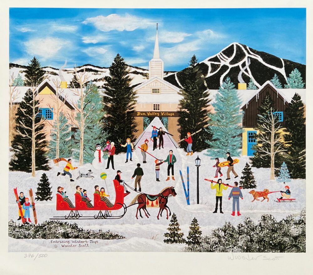 Jane Wooster Scott EMBRACING WINTERS TOYS Hand Signed Limited Edition Lithograph