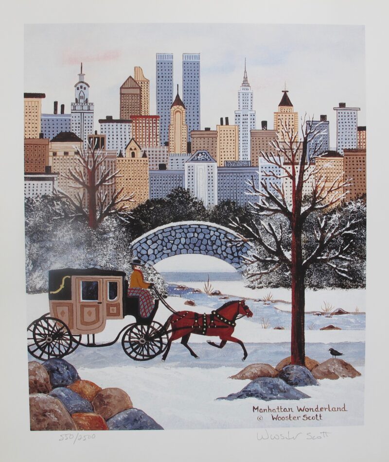 Jane Wooster Scott MANHATTAN WONDERLAND Hand Signed Limited Edition Art Lithograph