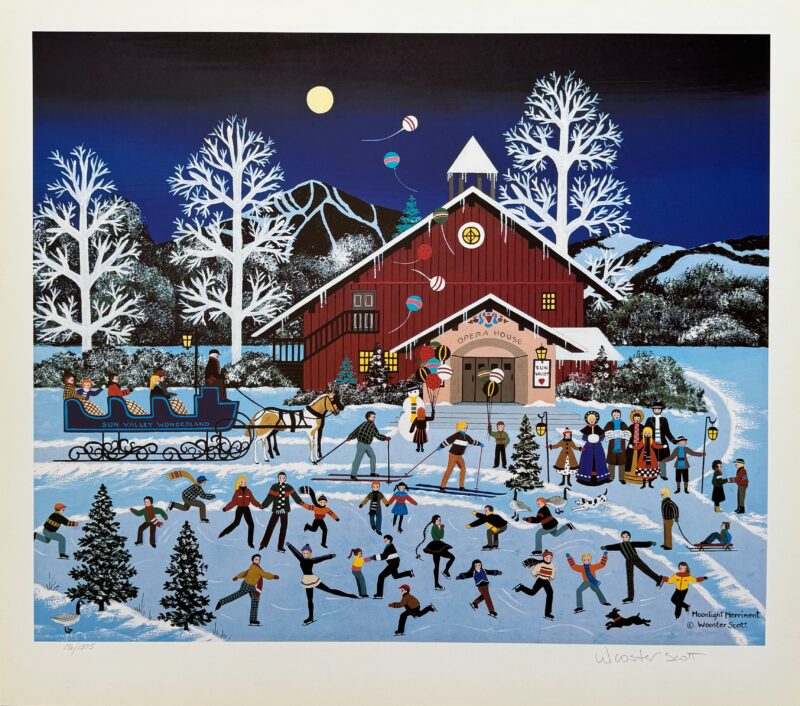 Jane Wooster Scott MOONLIGHT MERRIMENT Hand Signed Limited Edition Lithograph