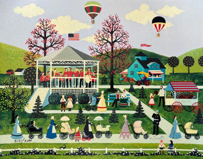 Jane Wooster Scott NANNIES ON PARADE Hand Signed Ltd Edition Serigraph 12 x 9