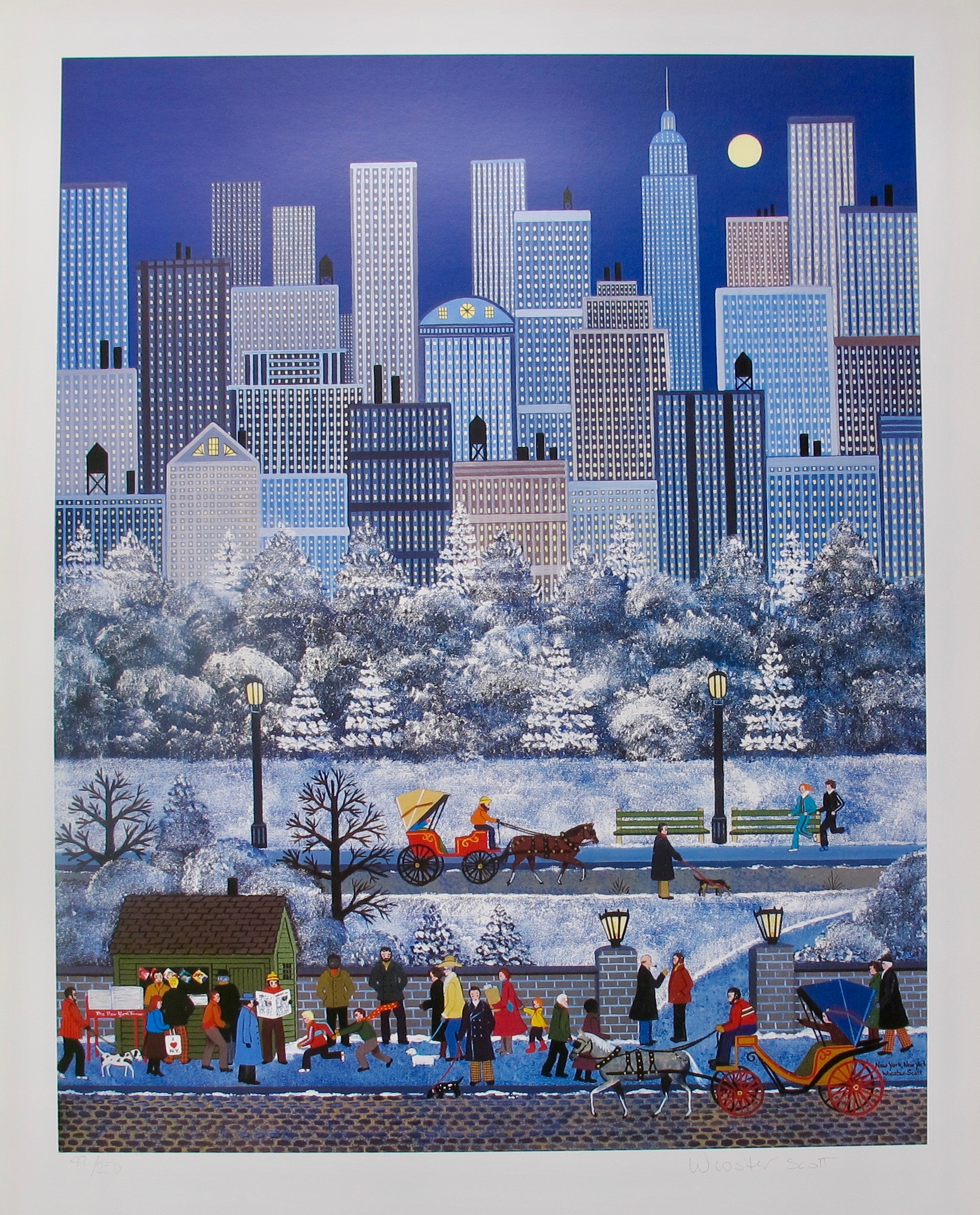 Jane Wooster Scott NEW YORK CENTRAL PARK Hand Signed Limited Edition Lithograph