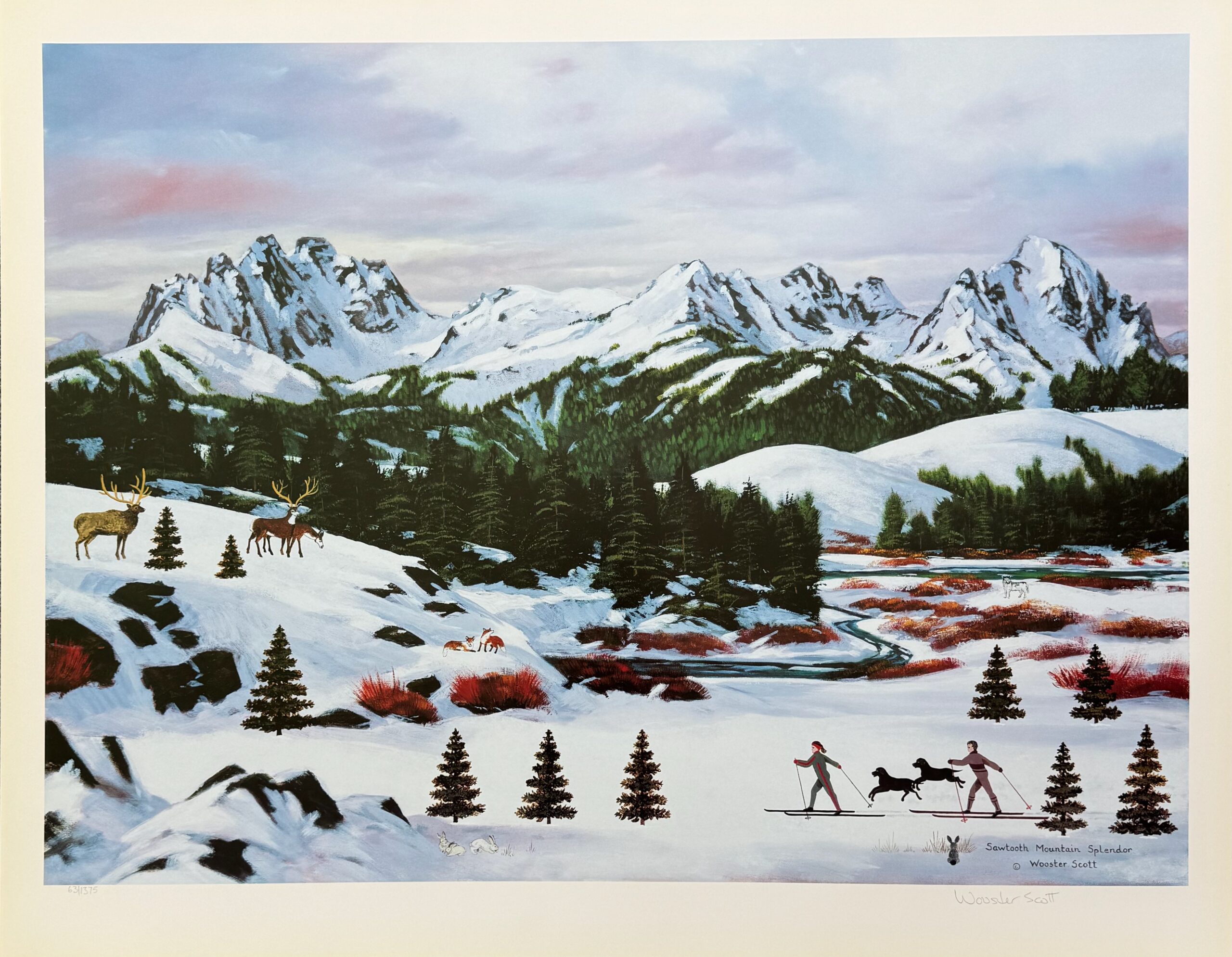 This piece is numbered from an edition of 1375. Image Size: 18.5" x 25". Paper size: 21" x 27.