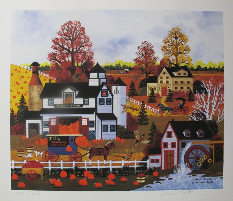 Jane Wooster Scott TEXTURES OF AUTUMN Hand Signed Limited Edition Art Lithograph