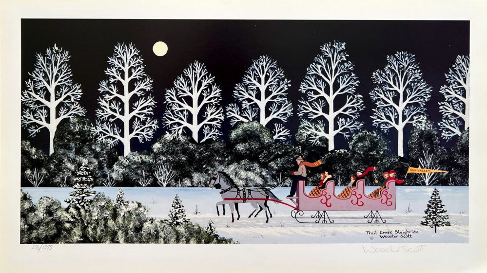 Jane Wooster Scott TRAIL CREEK SLEIGHRIDE Hand Signed Limited Edition Lithograph