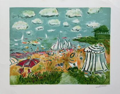Jean-Claude Picot PLAGE DE SUSEMIO Hand Signed Limited Edition Lithograph