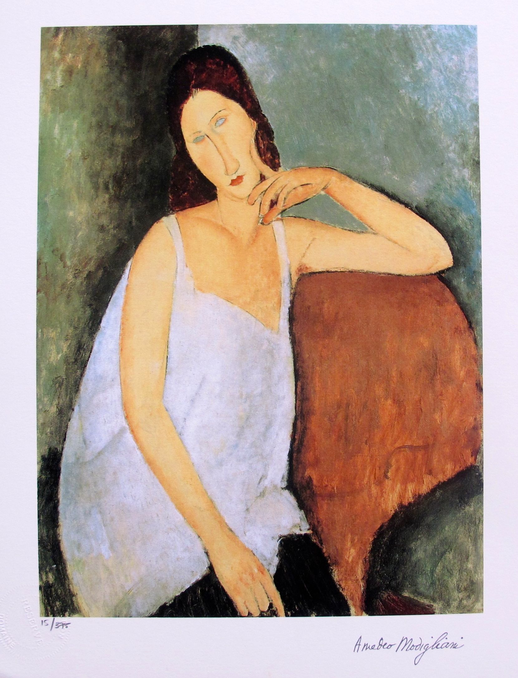 Amedeo Modigliani "PORTRAIT OF JEANNE HEBUTERNE" Estate Signed Limited Edition Small Giclee