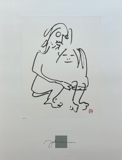 John Lennon THE HUG Facsimile Signed Limited Edition Lithograph 36" x 24"