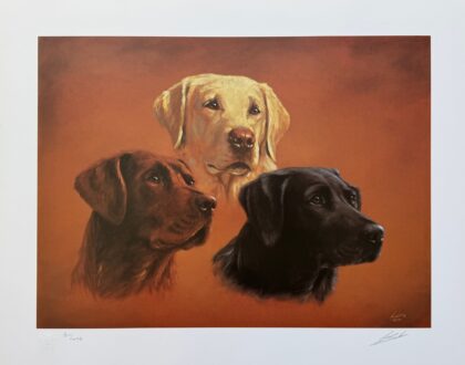 John Silver FAITH HOPE CHARITY Hand Signed Limited Edition Lithograph Dog Art