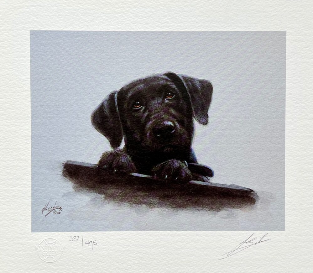 JOHN SILVER Black Lab Labrador Dog Hand Signed Limited Edition Lithograph