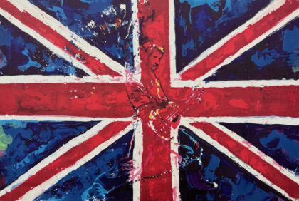 KAT BRITISH ROCK STAR Guitar Player Pop Art Giclee on Canvas 18 x 27