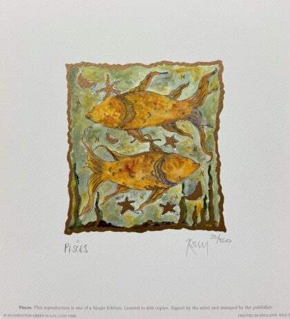 KELLY JANE PISCES Hand Signed Limited Edition Lithograph Astrology Art