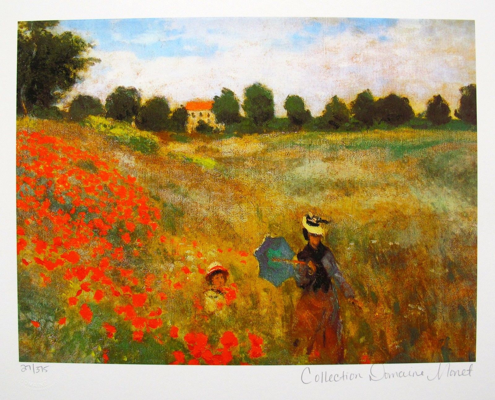 Claude Monet POPPIES NEAR ARGENTEUIL Estate Signed & Stamped Limited Edition Small Giclee