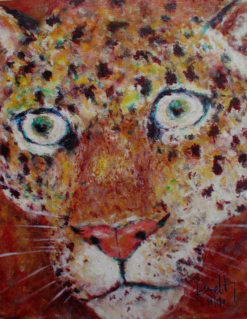 Jacques Demelitz LEOPARD Hand Signed Limited Edition Giclee on Canvas