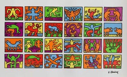 KEITH HARING RETROSPECTIVE Facsimile Signed Lithograph