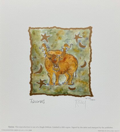 Kelly Jane TAURUS Hand Signed Limited Edition Lithograph Astrology Art