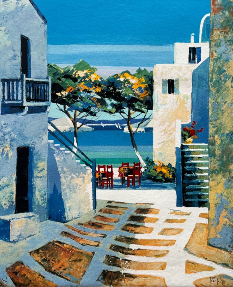 Kerfily MYKONOS II Hand Signed Limited Edition Serigraph on Canvas