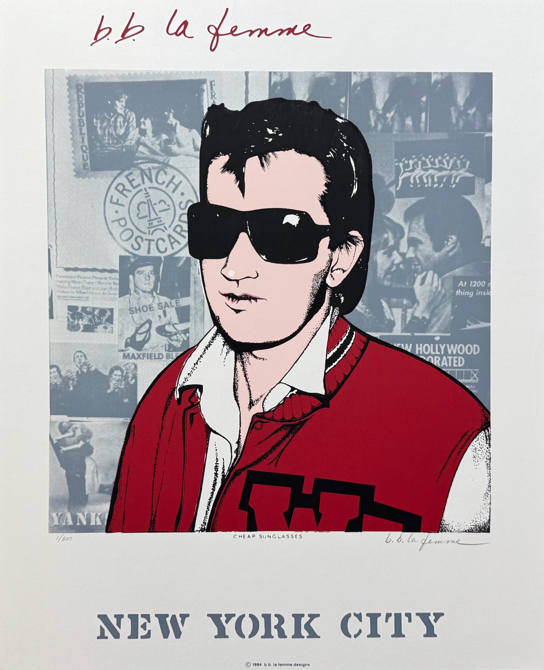 La Femme SUNGLASSES 1984 Hand Signed Serigraph