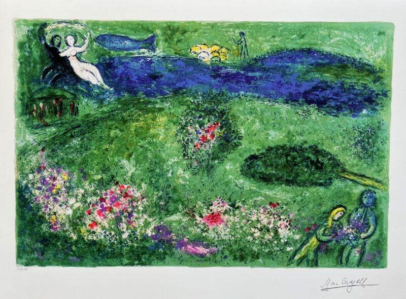 Marc Chagall ORCHARD Limited Edition Facsimile Signed Giclee Art 17" x 23"