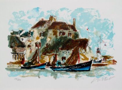 Urbain Huchet LE PETIT PORT Limited Edition Hand Signed Lithograph