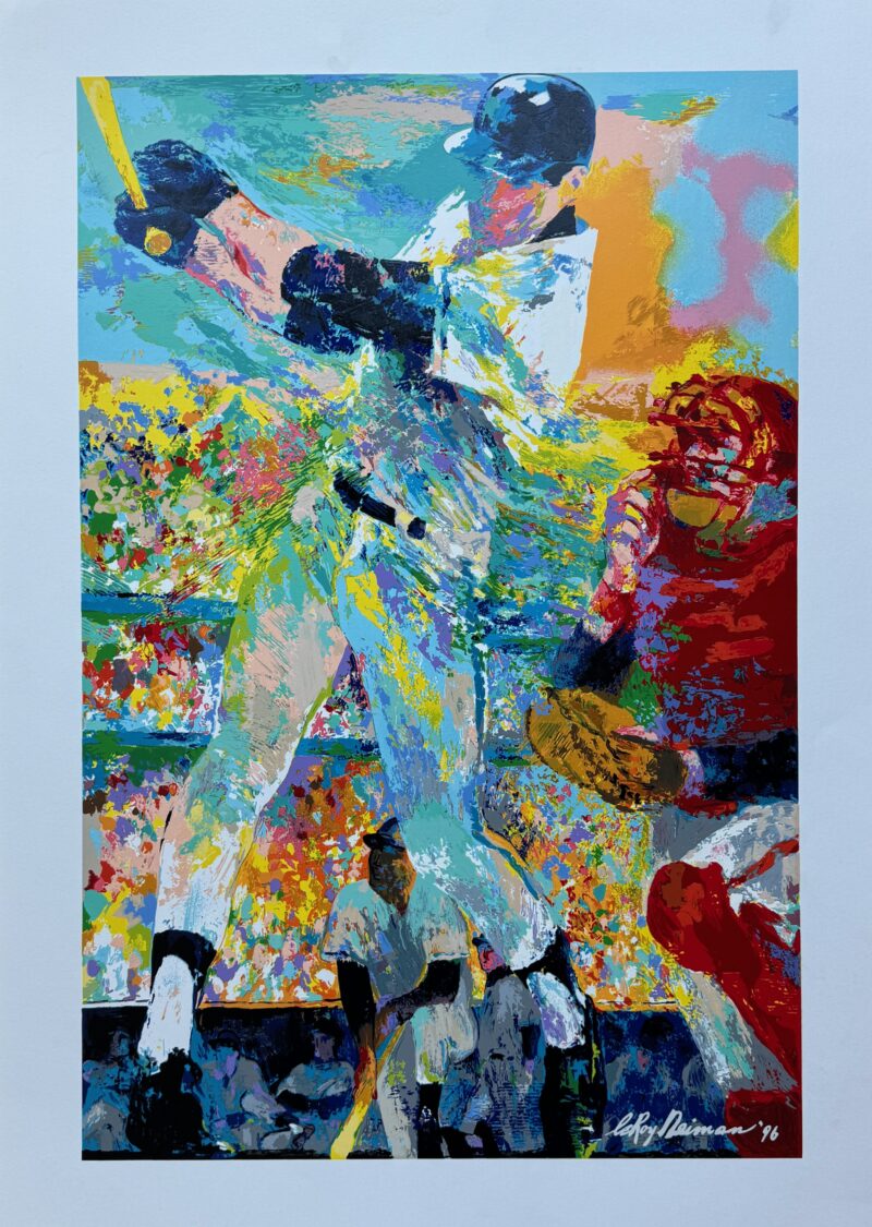 LeRoy Neiman BASEBALL Facsimile Signed Lithograph 30" x 21" Hall of Famer 1996