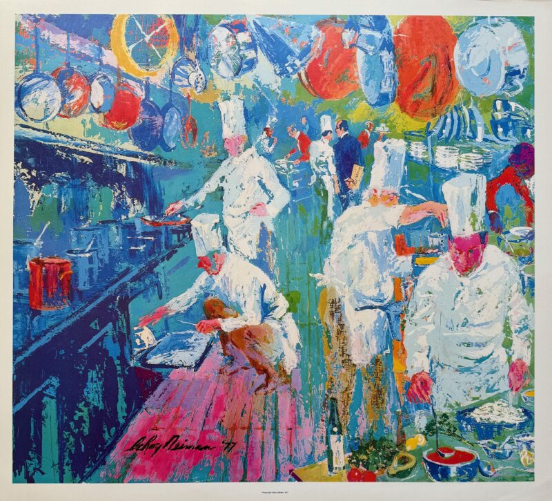 LeRoy Neiman LA GRAND CUISINE 1977 CHEF Facsimile Signed Lithograph 25" x 27"