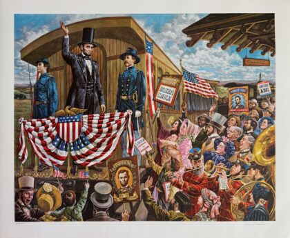 Lee Dubin LINCOLN GOES TO WASHINGTON Hand Signed Lithograph