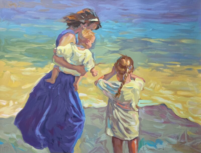 Lindsay Dawson CONSIDERING A SWIM Hand Signed Ltd Ed Canvas Serigraph 25 x 33