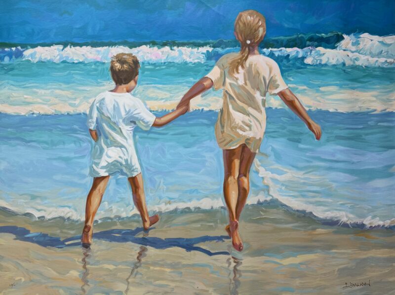 Lindsay Dawson MY LITTLE BROTHER Hand Signed Serigraph on Canvas