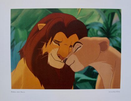 DISNEY THE LION KING SIMBA & NALA Lithograph