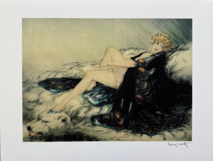 Louis Icart SILK ROBE Facsimile Signed Limited Edition Giclee Art 18 x 24