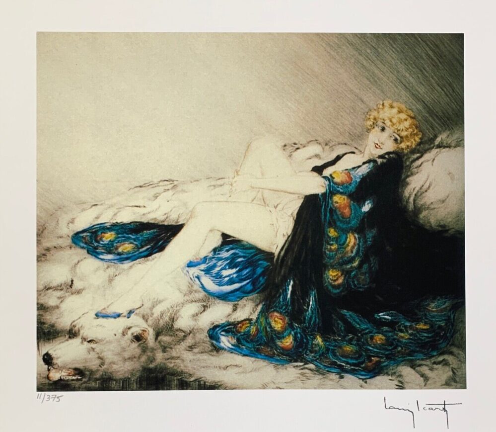 Louis Icart SILK ROBE Limited Edition Facsimile Signed Giclee