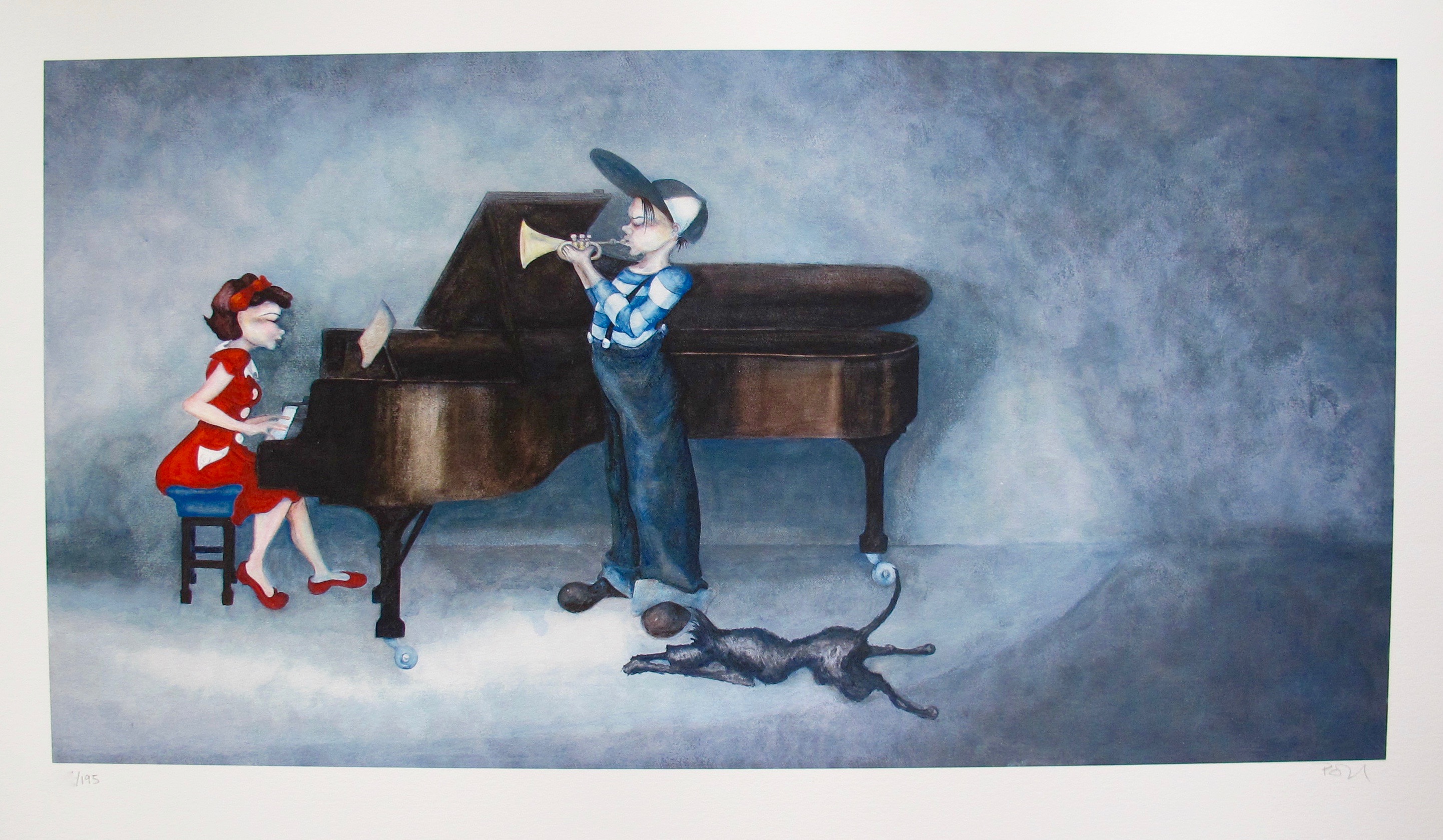 Lynn Poland PIANO RAG Hand Signed Limited Edition Giclee