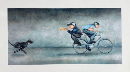 Lynn Poland SPARKY GIVES CHASE Hand Signed Limited Edition Giclee