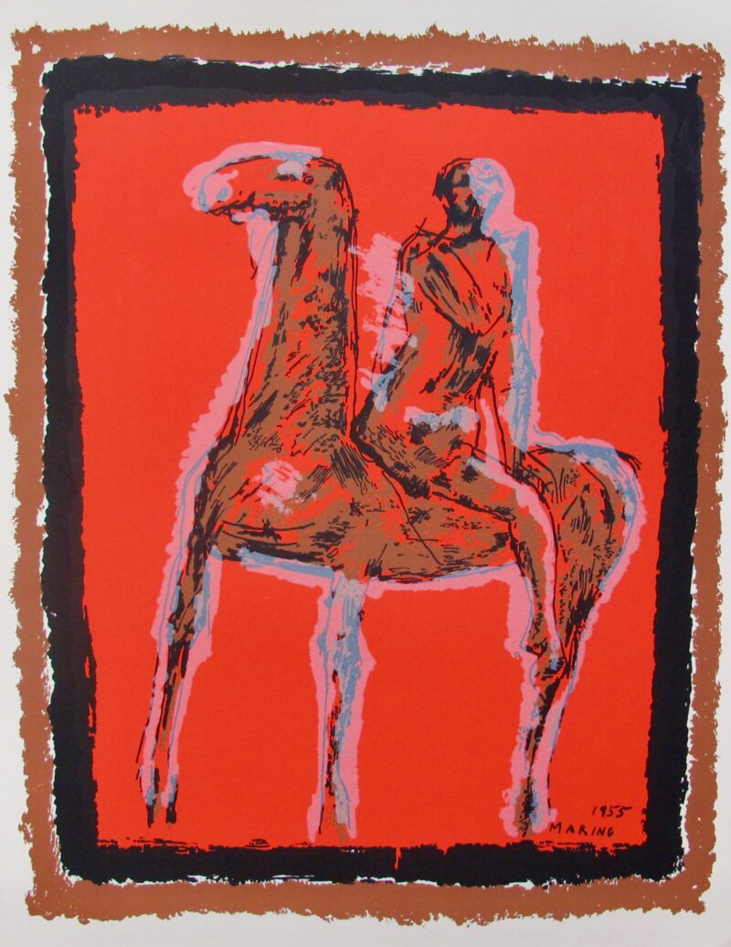 MARINO MARINI LE CHEVALIER 1955 Plate Signed Silkscreen