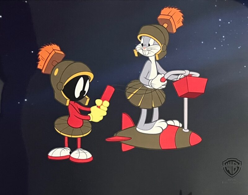 Warner Bros MARVIN THE MARTIAN & BUGS BUNNY Haredevil Sericel Animation Art Cel