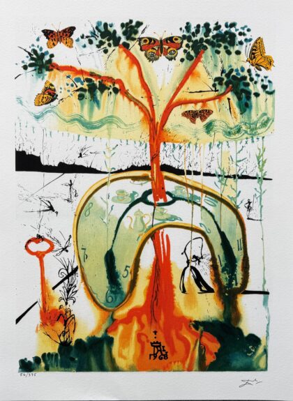 Salvador Dali MAD TEA PARTY Limited Edition Giclee Alice in Wonderland 24" x 17"