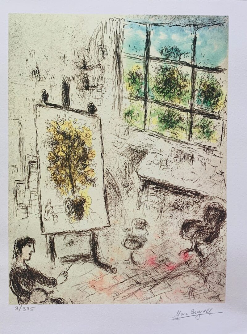 Marc Chagall ARAGON MALRAUX Limited Edition Facsimile Signed X-Small Giclee