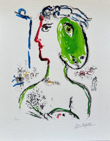 Marc Chagall ARTIST AS PHOENIX Facsimile Signed Limited Edition Giclee 17" x 12"