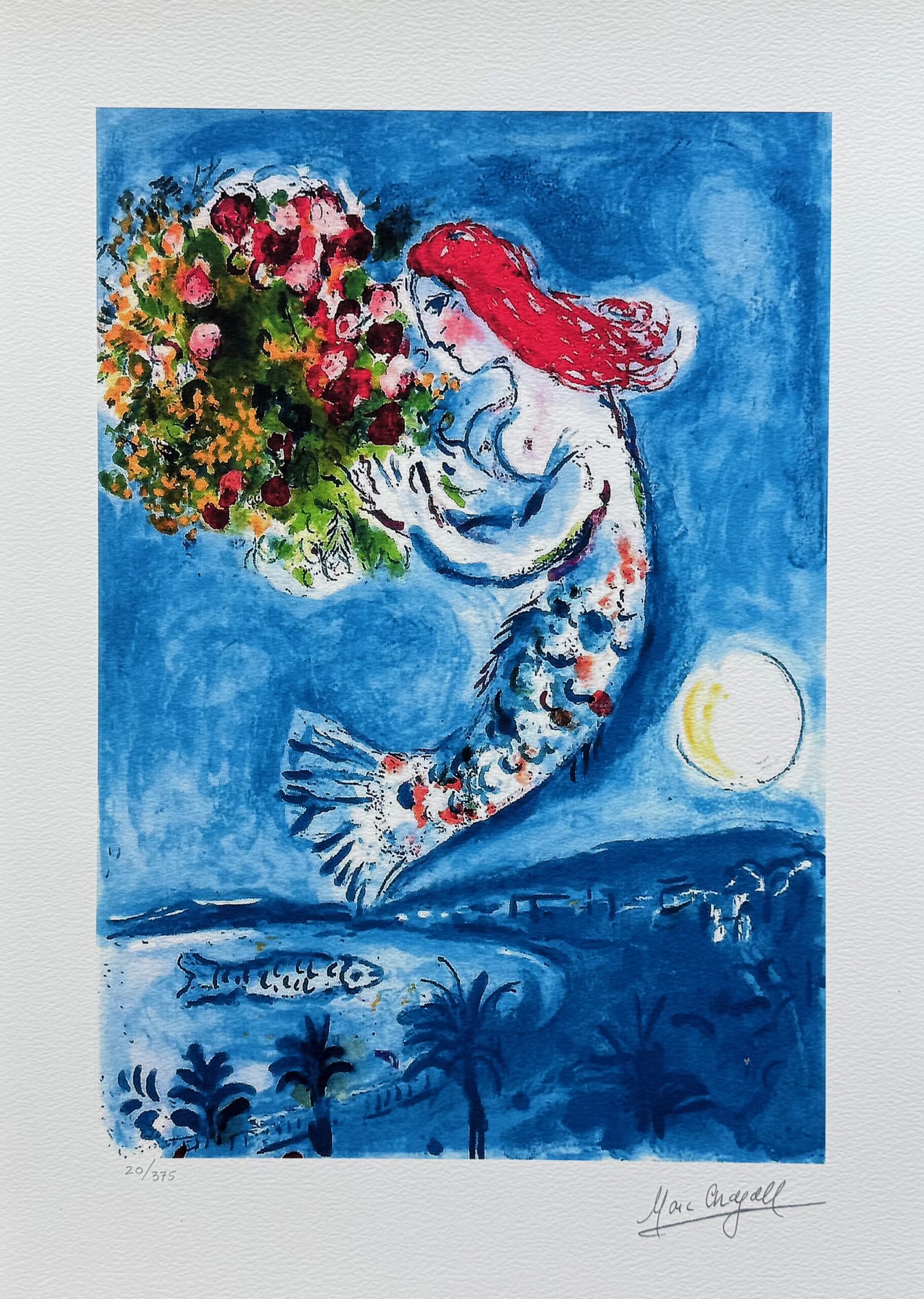 Marc Chagall BAY OF ANGELS Facsimile Signed Limited Edition Giclee 24" x 16"
