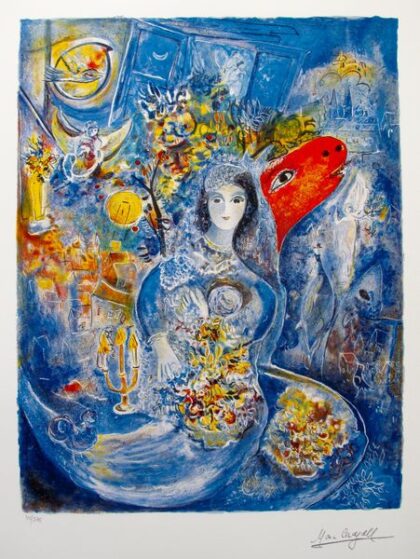 Marc Chagall BELLA Limited Edition Facsimile Signed Giclee 23" x 17"