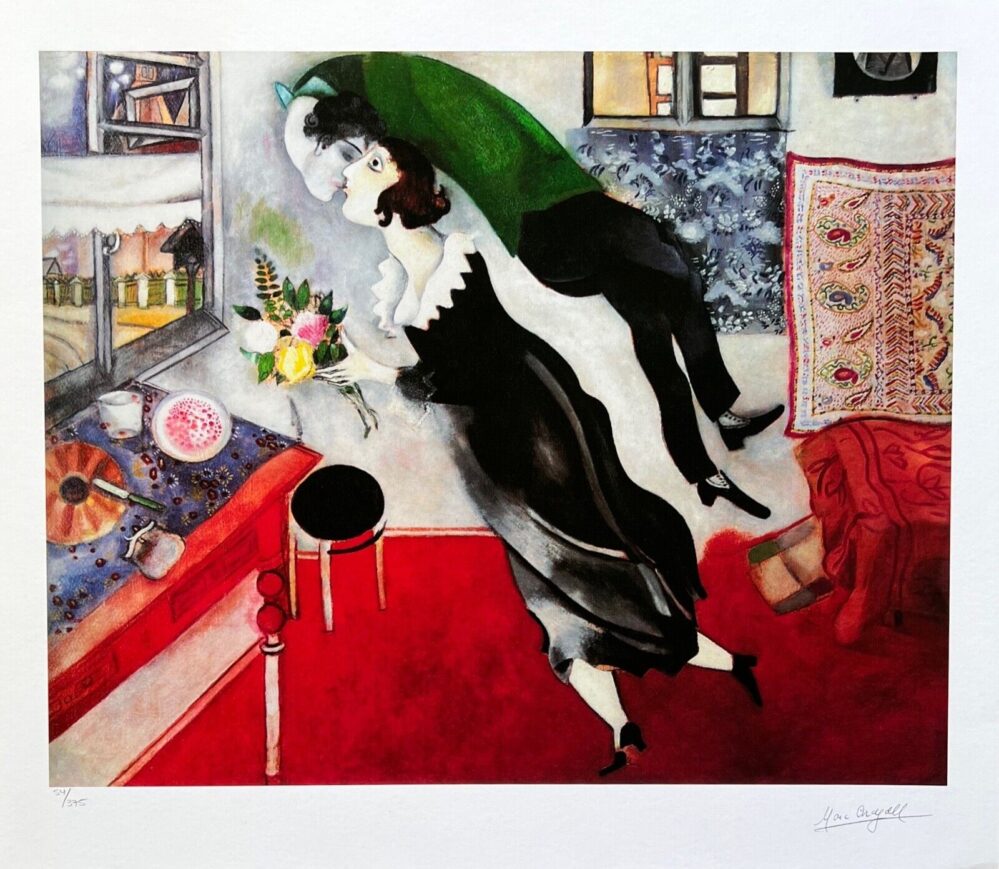 Marc Chagall BIRTHDAY Limited Edition Signed Giclee Art 33" x 22"