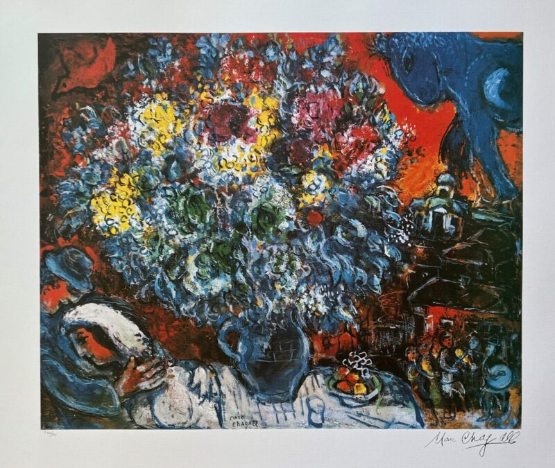 Marc Chagall BOUQUET DE FLEUR ET AMANTS Limited Edition Lithograph